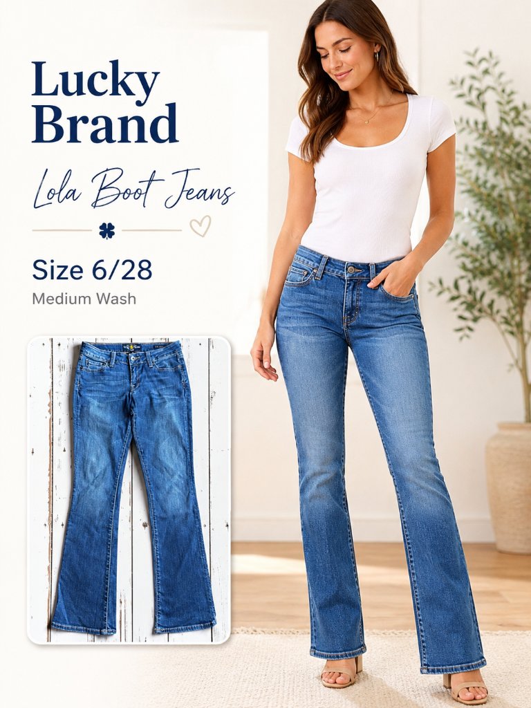 Lucky Brand Lola Boot Jeans 628 Medium Wash Stretch Bootcut Denim